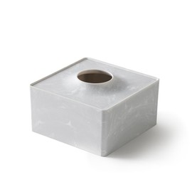 ONOM Easy To Remove Tissue Case Holder, Half Size, Made in Japan, Easy to Refill, Stylish, Cute, Tissue Holder, Tissue Box, Light Gray, Unbreakable, Simple, Standing Tissue Easy, Square, Compact,