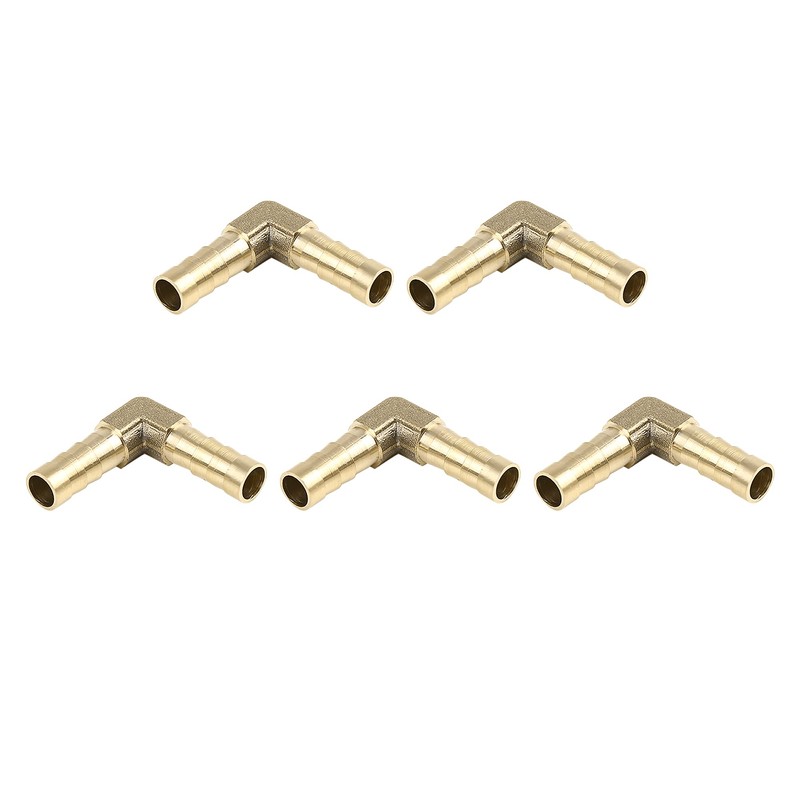 X AUTOHAUX 8mm Brass Barb Elbow 90 Degree Male Thread