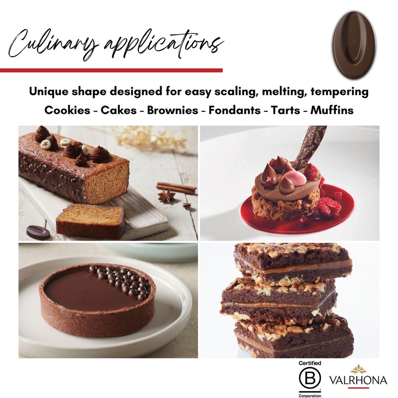 Valrhona Premium French Baking Dark Chocolate Discs (Feves). ORIADO 60%