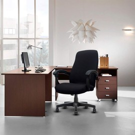 SONNACH Printed Computer Office Chair Covers, Removable Washable Desk Chair Cover，Task Chair Slipcovers (Black)