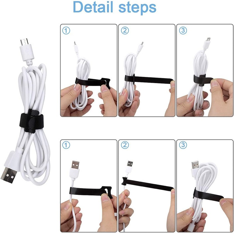 Cable Tie Cord Binding Bands, Cable Ties Velcro Tape Storage