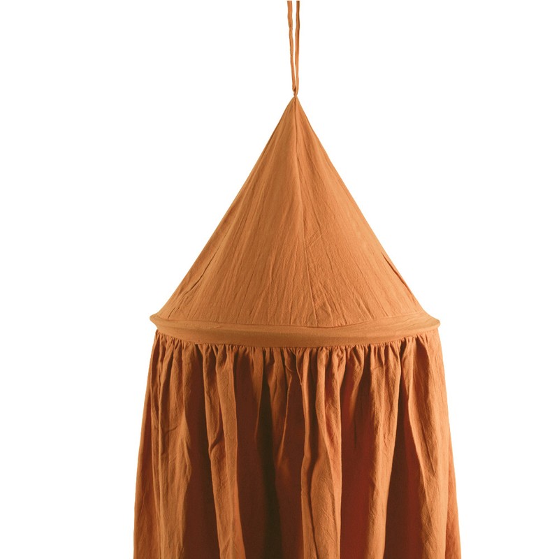 Brown Canopy Sheer Bedframe Mosquito Net Round Canopy House Decoration