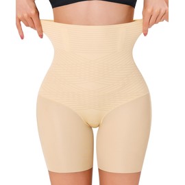 Gotoly Shapewear Tummy Control High Waist Butt Lifting Shapewear Seamless Body Shaper Thigh Slimmer(Beige,XX-Large)