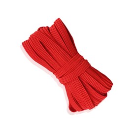 WedDecor 5mm Flat Elastic Band for Sewing, Thin Elastic Cord for Arts and Crafts, DIY for Dressmaking, Waistband, Thread for Bracelet, Haberdashery and Cloth Size Adjusment, Red, 5 Metres