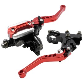 JUUDDENPARTS 1 Pair Red 7/8” Motorcycle Brake Clutch Levers, Adjustable Motorcycle Brake Levers, Universal Brake Clutch Assembly for Dirt Bikes Scooters