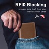 GOIACII Minimalist RFID Blocking Pop Up Card Wallet, Brown, Unisex,