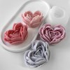 Rose Candle Molds Heart Shape 3D Rose Flower Molds Silicone