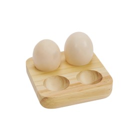 SHIDOW Rustic Egg Holder, Fresh Egg Tray, Egg Holder Camping, Wooden Egg Holder for Eggs in Kitchen Refrigerator, or Countertop for Storage or Display（4 Eggs）