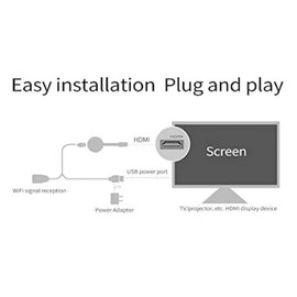 A2ZWORLD Wireless HDMI Transmitter, Wifi Display Dongle, Wireless HDMI Adapter, HD Streaming Wireless, Compatible with Android iOS Smartphone