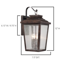 Minka Lavery 72171-189-L Irvington Manor Outdoor Wall Sconce, 1-Light LED 13 Watts, Chelesa Bronze