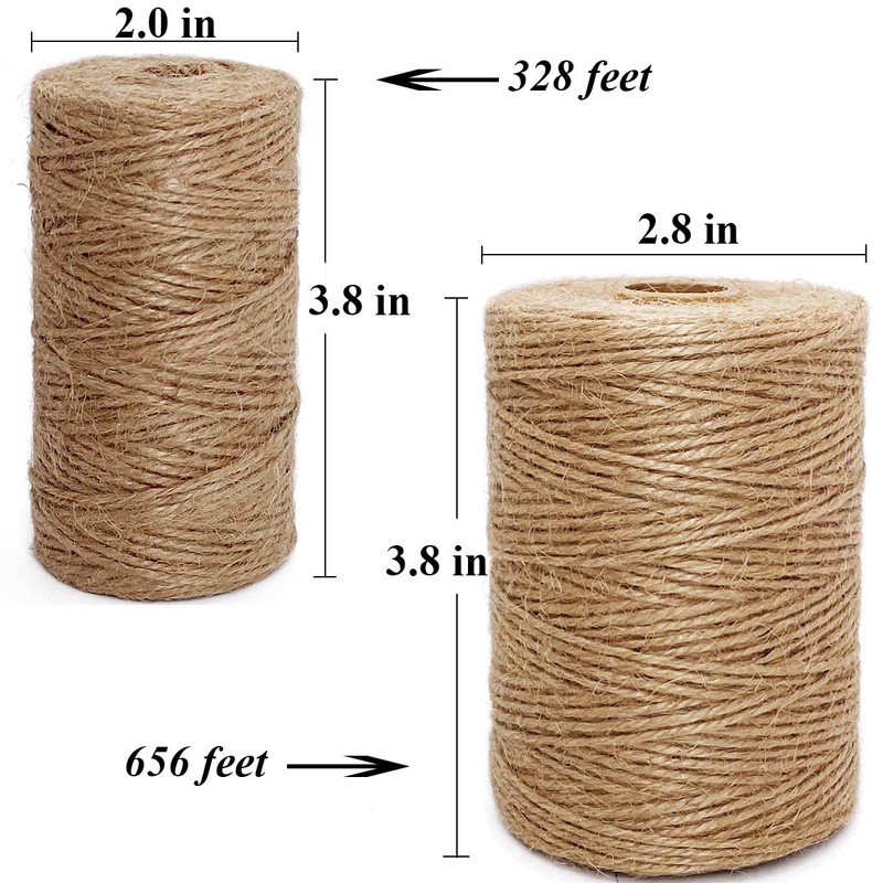 Jute Twine String 328 Feet Durable Natural Jute Rope String