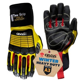 Cestus 5081, Waterproof Winter Work Gloves, Insulated Impact Gloves for Cold Weather, ANSI A3 Cut Resistant Work Gloves (Winter, Medium)