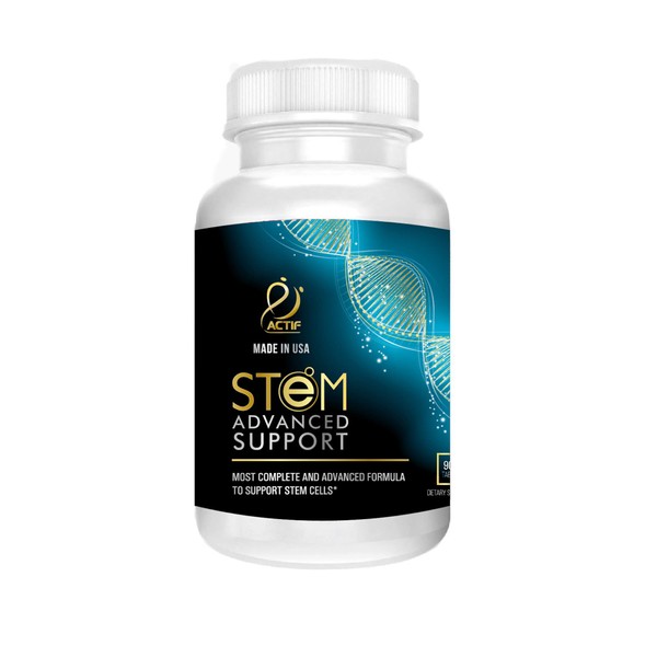 ACTIF STEM Cell Support - Maximum Strength with 10+ Stem Cell Factors, Non GMO, 2 Month Supply, Made in USA