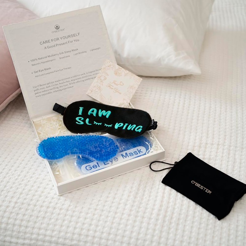 O'Bester 100% Pure Mulberry 22 Momme Silk Sleep Eye Mask,