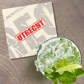 Unbranded Utrecht Grunge Travel 4'' X 4'' Square Wooden Coaster