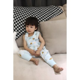 TADO MUSLIN Baby Sleep Sack with Feet 0.5 Tog 95% Rayon from Bamboo 5% Spandex Breathable Sleep Sacks Baby Walker, Little Bee, 18-38M