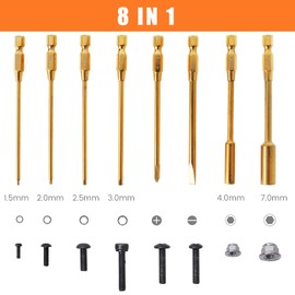 8 in 1 RC Tool Kit, RC Hex Driver Set 1.5mm 2.0mm 2.5mm 3.0mm & Hex Nut Driver 7mm & Hex Nut Driver 4mm & Head & Phillips Bit, RC Car Tool Kit RC Hex Driver Screwdriver Set for RC Car Hobby Tools