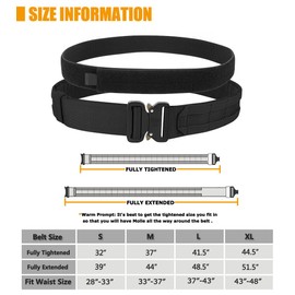 KRYDEX Quick Release Rigger MOLLE Belt 1.75 Inch Inner & Outer Tactical Heavy Duty Belt (Black, Medium)