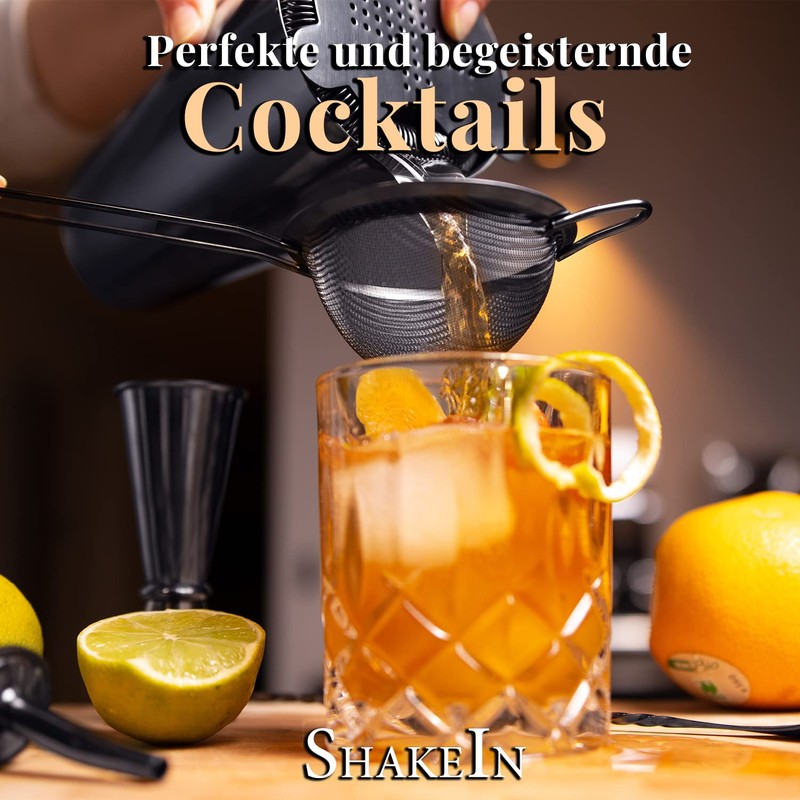 SHAKEIN Cocktail Set 12 Pieces Elegant Cocktail Shaker Set in