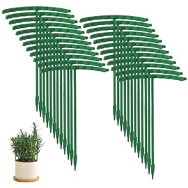 BangBoom 24 Pieces Half Round Plant Support Stakes, Stackable Garden Flower Support Rings, Outdoor Indoor Plant Cage Holder Trellis for Climbing Tomato Flowerpot (24, Each Tier of 9.4")