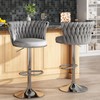 AWQM Velvet Bar Stool Set of 2,Counter Height Barstools Adjustable