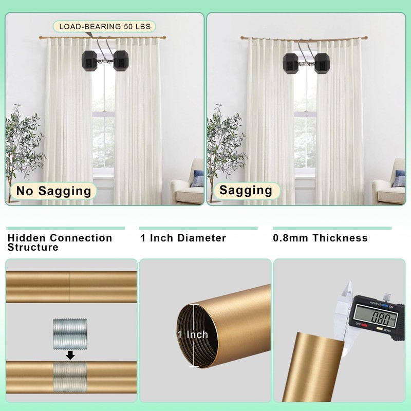 Lwiiom 2 Pack Wrap Around Curtain Rod for Windows 28