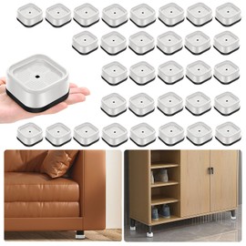 shouwuhho 32 Pack Furniture Risers Adjustable Bed Risers Heavy Duty Lifts Height 1", Square Stackable Bed Risers 1, 2 or 3 Inch for Desk Leg Table Couch Sofa Chair Bed Frame Legs Dorm, White