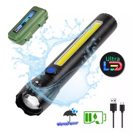 LJK Lampara Aluminio Luz Led T6 Cob Recargable Camping Linterna