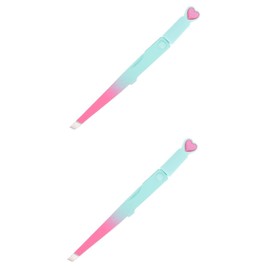 TOVINANNA 2pcs Stainless Steel Eyebrow Grooming Kit Lash Tweezers Trimmer and Brush Perfect for Women