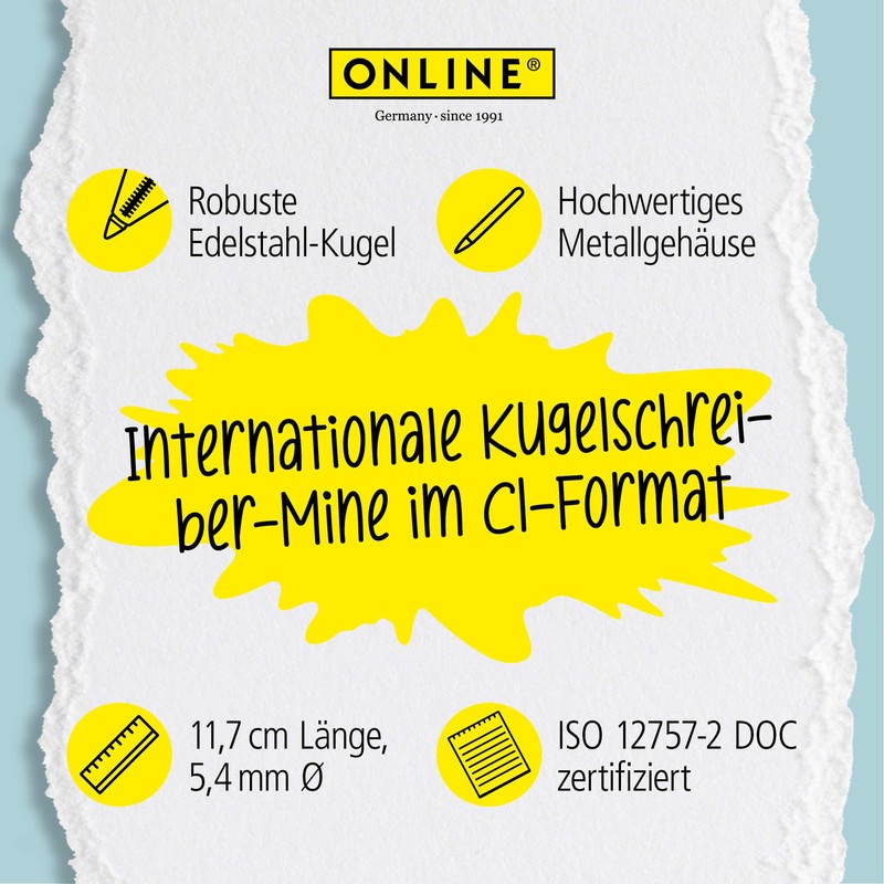ONLINE International ballpen Refill - Cross Format, Replacement Refill, Writing