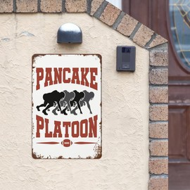 wall decor living room Pancake Platoon Football Offensive Lines retro sign Cute Retro Tin Sign for Indoor Wall Decor,Funny & Inspirational Quotes for Home,Office & Cafe 8X12inch