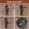 Black Universal Trailer Spare Tire Carrier Bracket | Wall mount