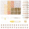 Annyswit 2064 Pieces Beads for Bracelets, Golden Heishi Beads with