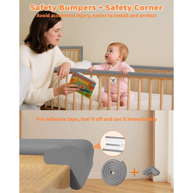 QYV Edge Corner Protector Baby Proofing, 6.56FT 0.6'' Thicken L-Shape