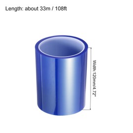 uxcell Blue Heat Tape, 1 Roll 120mmx33m 108ft High Temperature Heat Resistant Tape for Sublimation,Heat Vinyl Press,Heat Transfer, Circuit Board, No Residue