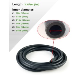 YAMAKATO 3.3 Ft 1/8" 5/32" 1/4" 1/5" 3/16" 5/16" ID Fuel Line Gas Tube Hose for Briggs & Stratton Kawasaki EZGO Snowmobile Lawn Mower Tractors Bike Scooter ATV Go Cart Motor Generator w/ 36 PCS Clamps