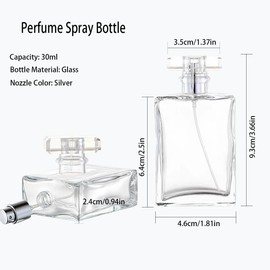 Rowcay 3 Pcs Perfume Bottle Atomizers,1 oz Refillable Fine Mist Spray Empty Perfume Bottles Portable Travel Perfume Dispenser Containers for Essential Oil Perfume (30ml)
