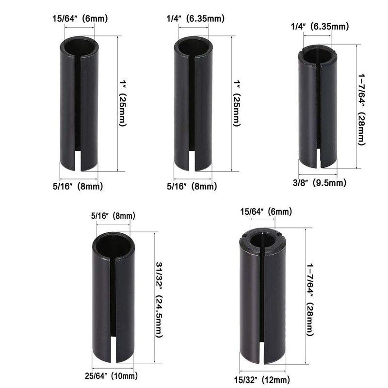 DingGreat 9 Pieces Cutter Chuck Collet Adapter Collet Adapter Woodworking