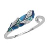 Open Ring S925 Sterling Silver Dazzling Platinum Blue Green Gradient
