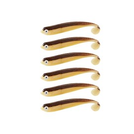 ZANDERKANT - Fishing Lure - Rubber Fish - Junior Kauli - 2 Packs of 3 Pieces - Brown - 9 cm - Gripper 3/0 - Floating