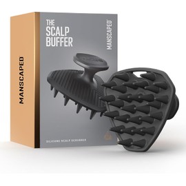 Cepillo de silicona para el cuero cabelludo para hombres MANSCAPED® The Scalp Buffer: cepillo de limpieza y exfoliación para el cabello, de mano, para un suave masaje del cuero cabelludo, paquete de 1