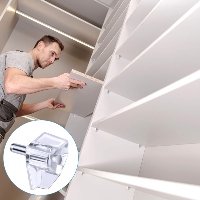 PAGOW 3mm 1/8 Inch Shelf Support Peg, Clear Cabinet Shelf