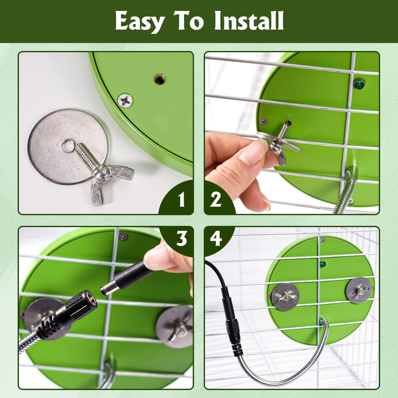 MUDUOBAN Bird Heater for Cage Thermostatical Bird Warmer Heater Pad