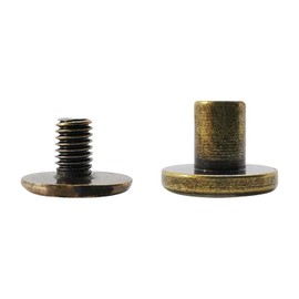 Pack of 40 Chicago Binding Screws, Book Screws Screw Rivets Chicago Book Screws Kit Nail Rivets Chicago Button, Cross Head Chicago Screws for Leather Belt DIY Book Scrapbook Bookbinding (9 x 6 mm)