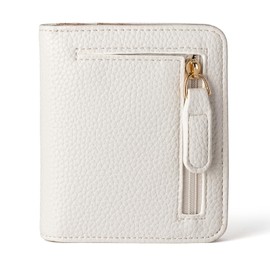 BECEERE Womens Walle Rfid Blocking Small Compact Bifold Pocket Wallet Women travel mini wallet Ladies Purse with ID Window (Grey white)