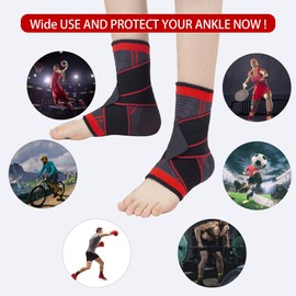 Ankle Support Brace Compression Support Adjustable Sleeve for Injury Recovery, Joint Pain and More, Arch Brace Support & Foot Stabilizer, Ankle Wrap Protect Against Ankle Sprains or Swelling