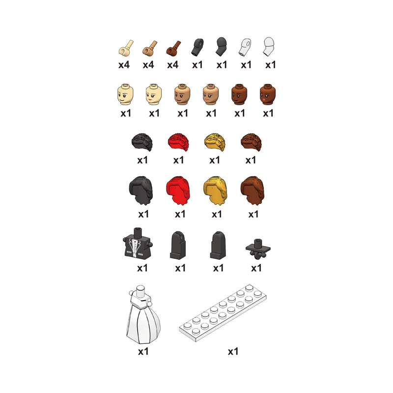 Nativity Bricks Bride & Groom Figurine