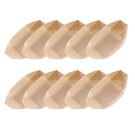 Operitacx 60Pcs Disposable Sushi Boats, 6 Inch Wood Sushi Serving Trays Appetizer Plates for Party Weddings Home Use