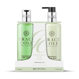 Grace Cole Grapefruit Lime & Mint Body Care Duo Gift Set 2x300ml - Essential Oils - Vegan - Made In England