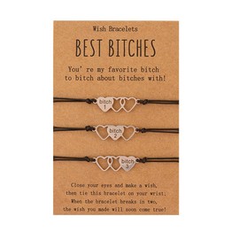 Mother Daughter Bracelet Hollow Stainless Steel Letter Heart Bracelet Matching Cutout Heart Wish Bracelets Back to School Gifts for Mom Girls 2Pcs, Stainless Steel, no gemstone,